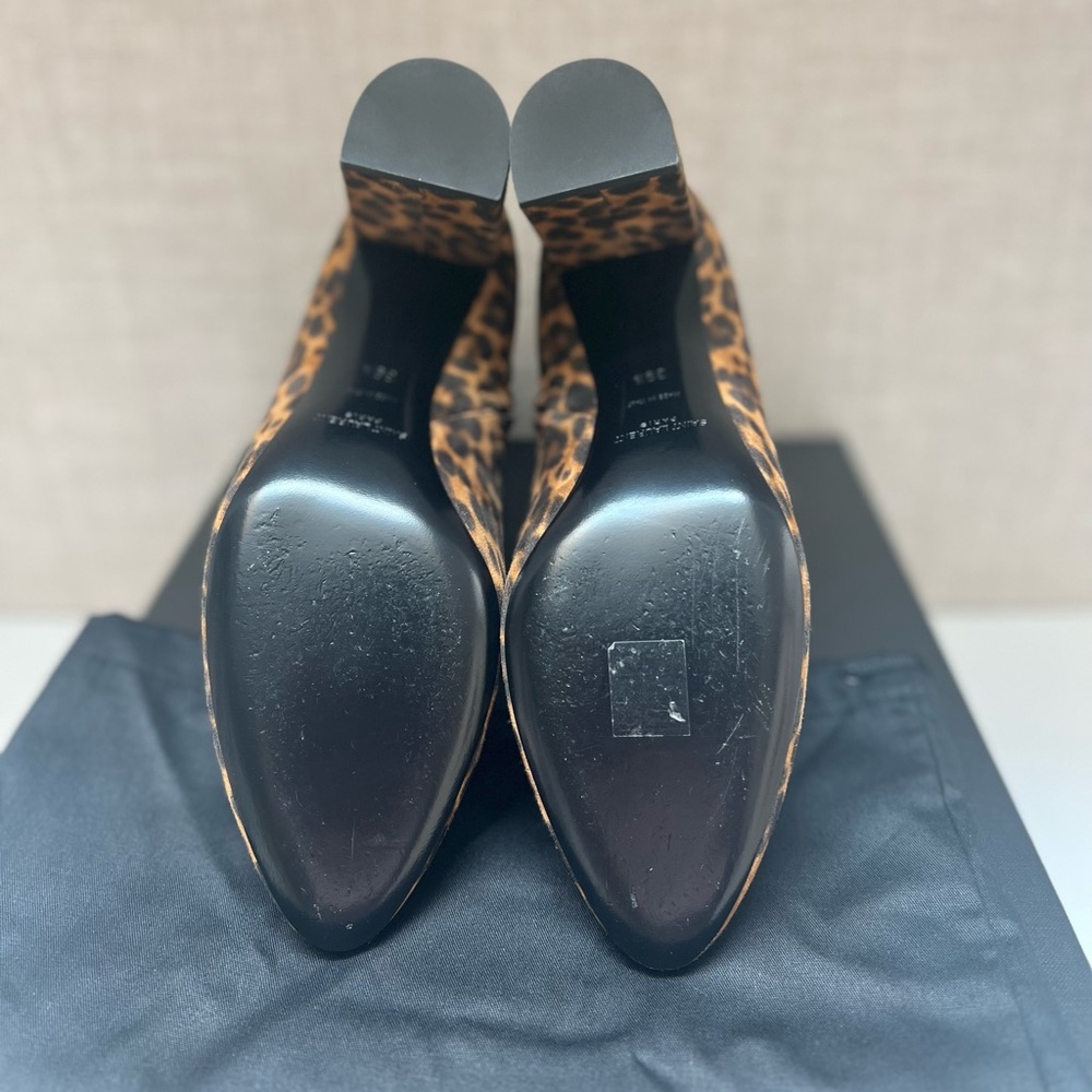 NIB Saint Laurent Suede Vertigo Leopard size 39.5 Booties - Picture 5 of 7